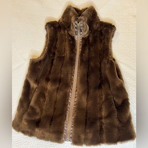Express Brown Faux Fur Ladies Vest - small